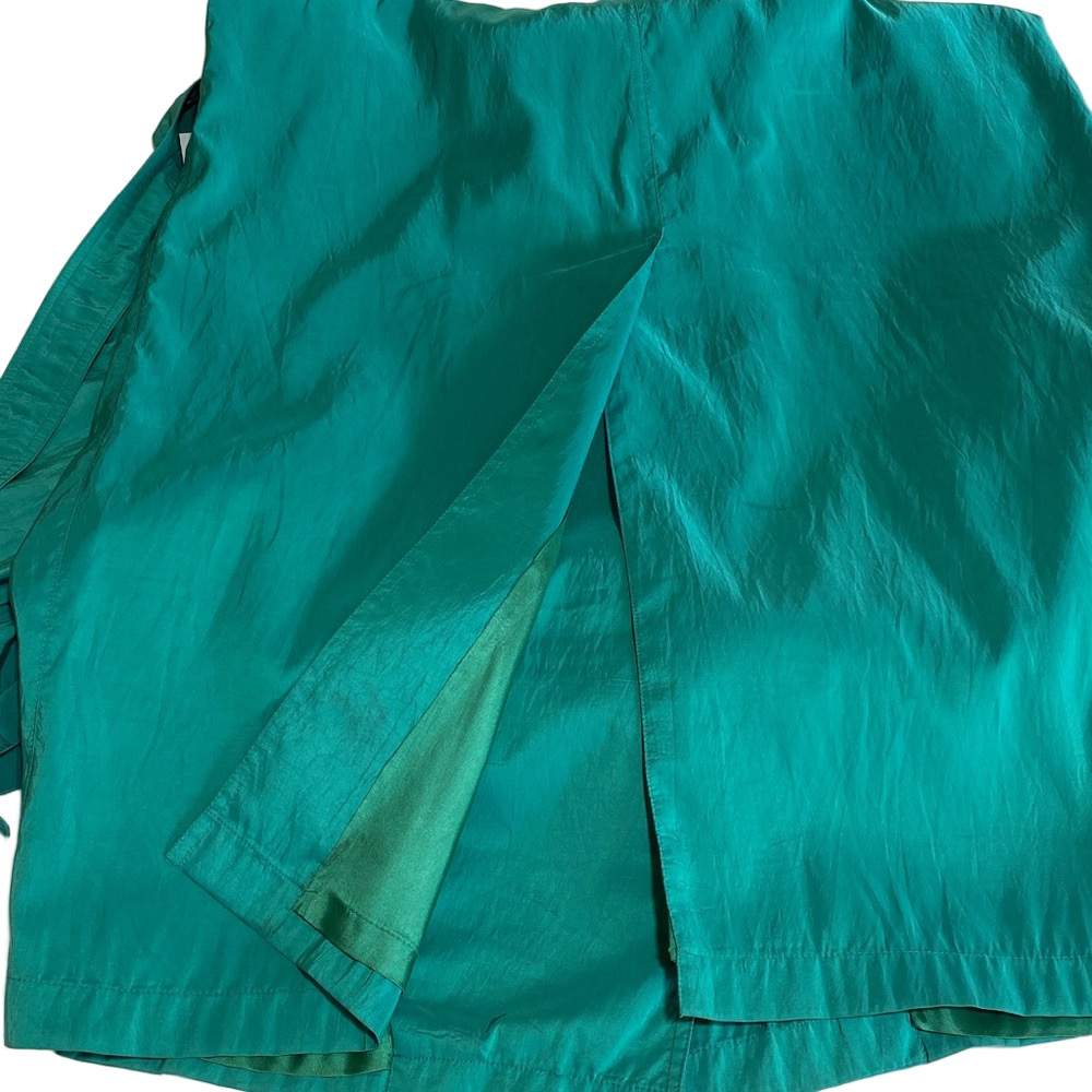 FORCASTER of BOSTON Women's Fully Lined Long Classic Belted Teal Trench Coat-7/8 - Picture 12 of 16